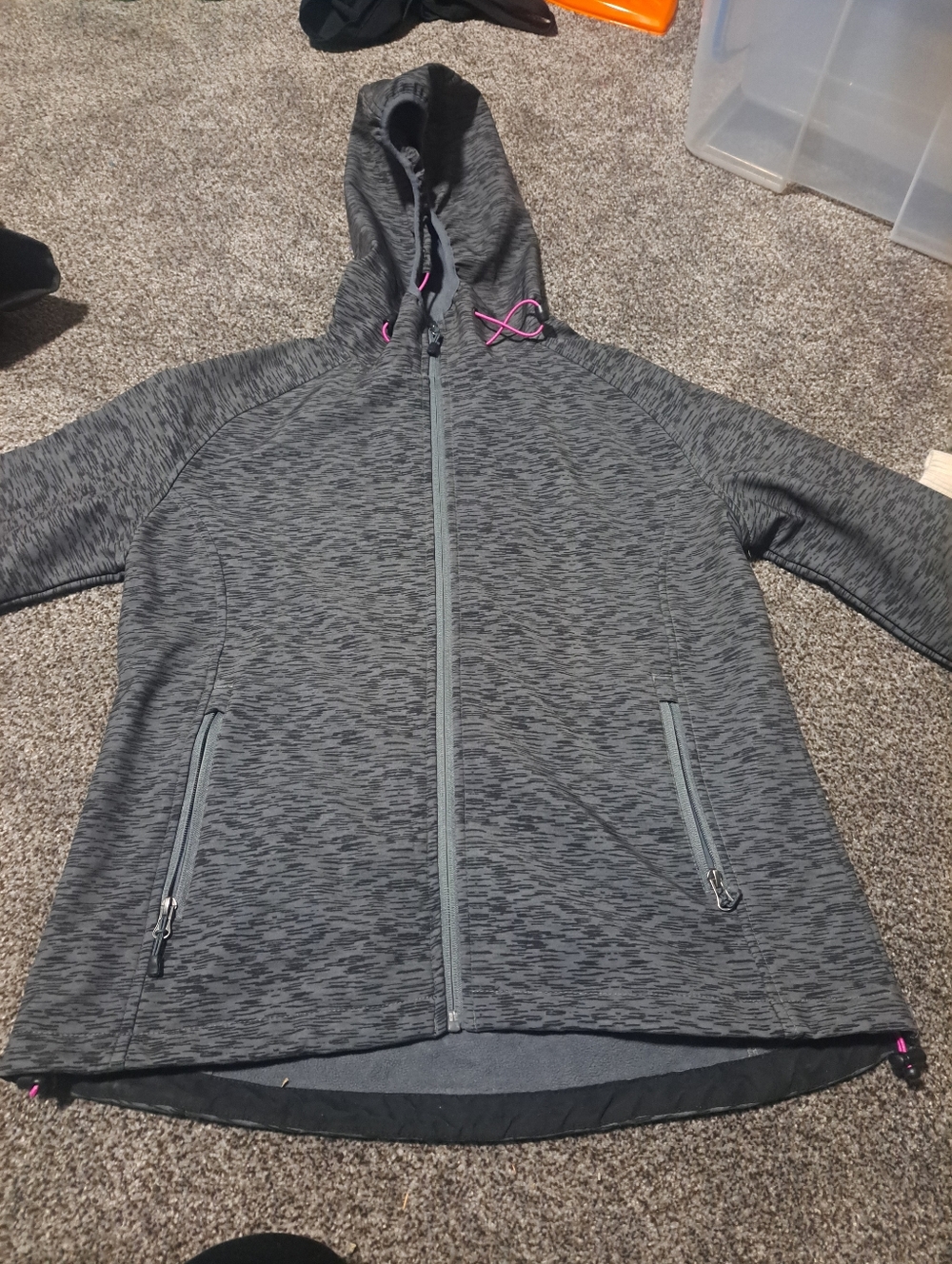 Women’s Gray Hooded Zip-Up Jacket
